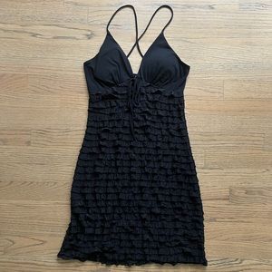 Upstyle Black Ruffled Mini Dress S